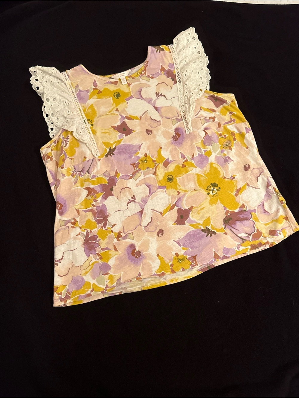 LC Lauren Conrad multicolor tank with ruffle trim. 2X